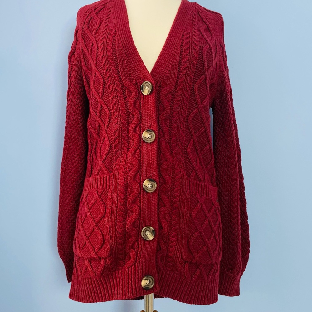 NEW Cable Knit Balloon Sleeve Cardigan